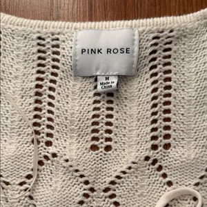 Pink Rose Cream Knit Cardigan thumbnail 5