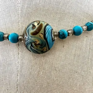 Blue beaded necklace Blue thumbnail 2