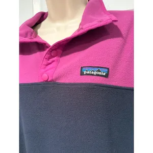 Patagonia Synchilla Snap T Pullover Pink Navy Womens M Fleece 26020 thumbnail 2