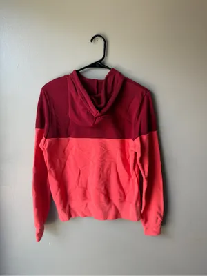 Nike Colorblock Pullover Hoodie Burgundy Pink Women’s thumbnail 5