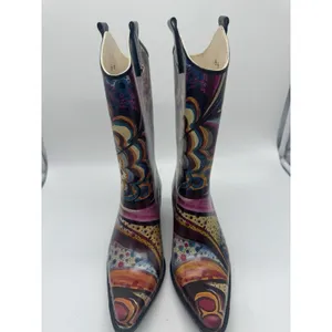 Nomad Yippy Women's Multicolor Western Cowboy Rain Boots Size 7 Artistic thumbnail 8
