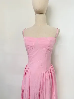Rihoas pink corset style midi dress thumbnail 2