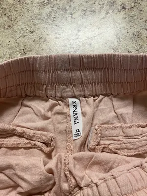 Zenana Outfitters Soft beige High-Waist Drawstring Shorts thumbnail 3