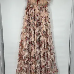 Floral Strapless Maxi Gown sheer lines lightweight thumbnail 8