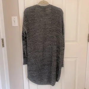 St. John’s Bay Long Length Open Front Cardigan with Pockets in Charcoal Grey thumbnail 4