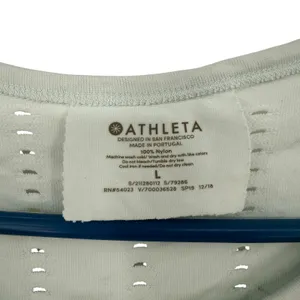 Athleta Size Large Long Sleeve Top‎ Shirt Off White Athletic Vented Workout thumbnail 3