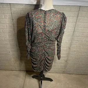 Lush Clothing Dark Floral‎ Ruched Long Sleeve Back Zip Mini Dress Size XL thumbnail 3