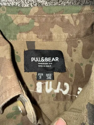 Pull&Bear Limited Edition Camouflage Embroidered Graphic Button-Down Shirt thumbnail 3