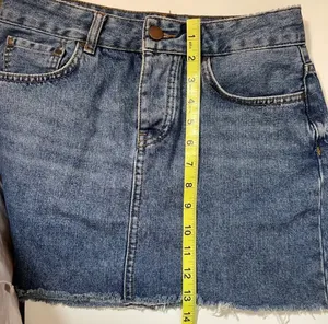 ASOS Denim Micro Mini Skirt Dark Wash Mid-rise Frayed Hem thumbnail 10