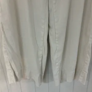 Loft Linen Julie Trouser Pants Womens Size Medium Ivory Straight Leg Cap… thumbnail 4