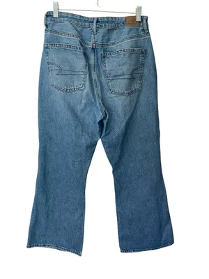 American Eagle Highest Rise 90s Flare Size 10 Short Distressed thumbnail 3