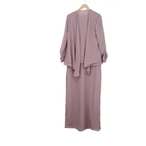 Mauve Two Piece Maxi Dress Set Ruched Sleeve Jacket Formal Wedding Guest Size 12 thumbnail 2