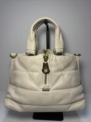 Moncler Amandine Borsa White Leather Puffer Satchel thumbnail 7