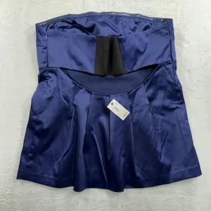 Y2K The Limited M Strapless Top Purple Satin Vintage Pleated Bust Side Zip NEW thumbnail 3