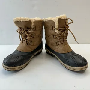 Bearpaw Boots Leighton Wool Blend‎ Lined Winter Boots Tan Black Womens Size 7 thumbnail 11