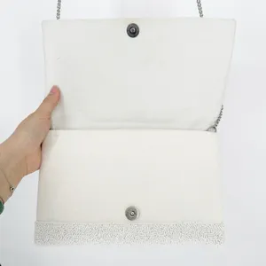 Lulus Bride Beaded Clutch Crossbody Bag White Silver thumbnail 7