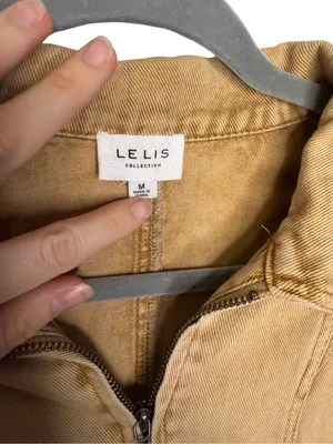 ✨🤎 Le Lis Collection Zip Front Denim Mini Dress Medium Cotton Utility‎ Y2K 🤎✨ thumbnail 6