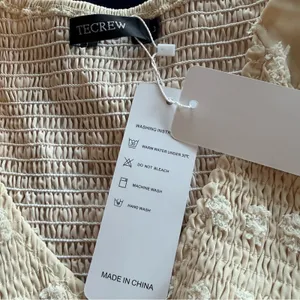 Tecrew Cream Crochet Smocked Puff Sleeve Mini Dress Large NWT thumbnail 4