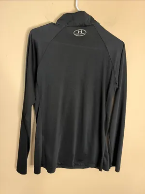 Under Armour Black Long-Sleeve 1/4 Zip Performance Top with White Logo thumbnail 6