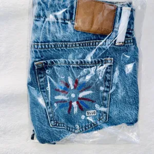 115 | Aeropostale Americana Hand Painted Cutoff‎ Denim Shorts Blue Womens 000 thumbnail 6