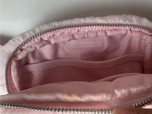 Lululemon‎ Everywhere Belt Bag 1L Plush Fleece Pink Mist Faux Fur Crossbody OS thumbnail 9