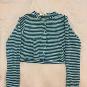 Frankie’s bikinis terry cardigan and skirt set Positano blue stripe thumbnail 4