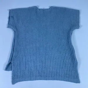 POL Anthropology Sweater Tunic Womens Medium Blue Chunky Knit‎ Short Sleeve thumbnail 11