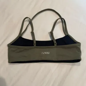 FORM Sami Clark Double Strap Green Sport Bra in Camp size S thumbnail 3