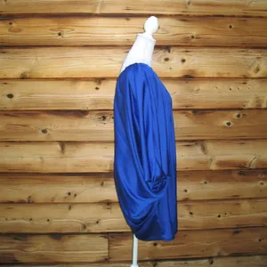 Aidan Mattox Blue One Shoulder Drape Dress thumbnail 5