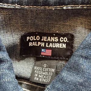 VINTAGE Polo Jeans Co Ralph Lauren Women Small Denim Jean Jacket thumbnail 3