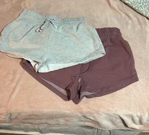 Asics Plum and Grey sweatshorts thumbnail 1