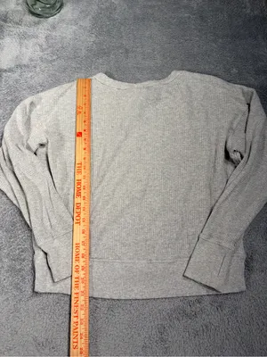 aerie offline Light Gray Ribbed Crewneck long sleeve shirt XXS thumbnail 7