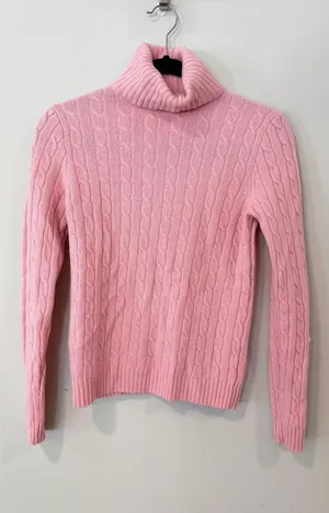 J. Crew Woman's Y2K Wool Blend Cable Knit Turtleneck Sweater Size Small thumbnail 1
