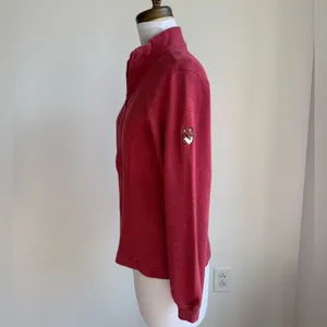PETER MILLAR RED ZIP UP FLEECE SWEATER FOX PATCH SIZE MEDIUM thumbnail 4