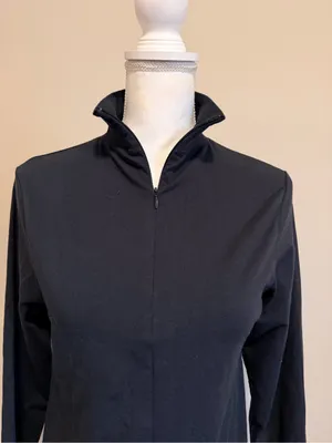 SKIMS Black Half Zip Pullover long sleeve Top Size XL Stretch Mock Neck NWOT thumbnail 2