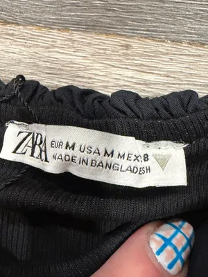 Zara Women's Black Off Shoulder Ruffled Bodysuit Size M NWT thumbnail 3