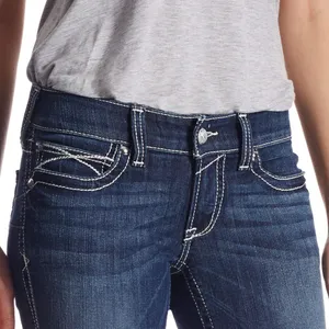 REAL ARIAT Low Rise Boot‎ Rosy Whipstitch Jeans C21 thumbnail 4