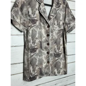 Moon Ryder Lounge Matching Set Small Button Up Top Shorts Pockets Pajama thumbnail 13