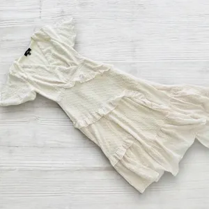 Lulus | Swiss Dot Ruffled Midi Dress in Cream NWT Style: Next to You thumbnail 8