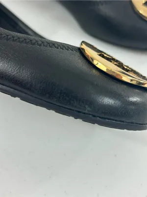 Tory Burch Black and Gold Reva Ballet Flats Size 6.5 M thumbnail 9