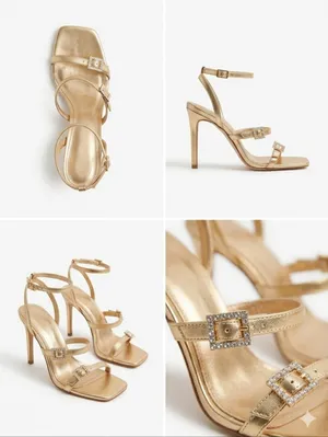 💕STEVE MADDEN💕 Dale Gold Rhinestone Sandal Heels 8 NWT thumbnail 2