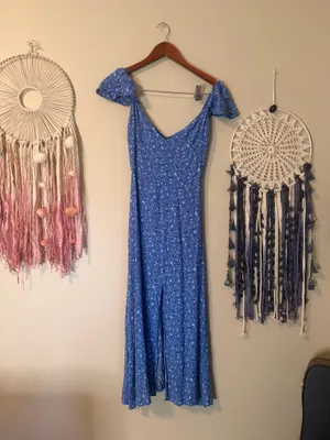 Reformation Baxley Floral Midi Dress Blue Size 4 thumbnail 4