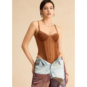 Micas Mesh Backless Sheer Patchwork Corset Slip Bodysuit‎ Womens 12 Boudoir Sexy thumbnail 3