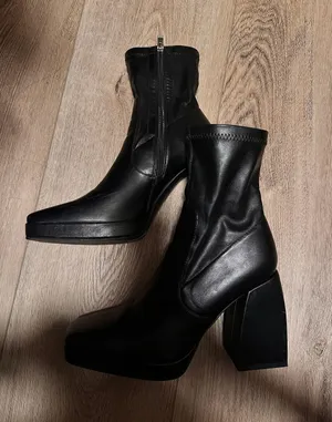 Princess Polly Leather Chunky Booties thumbnail 2