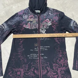 Women's Y2K Vanilla Sugar Grunge Style Full Zip Black Hoodie Size M Goth Emo thumbnail 5