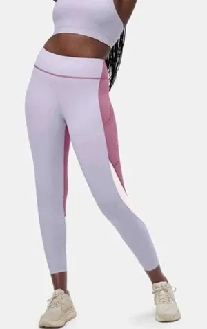 OUTDOOR VOICES Purple Colorblock Leggings Size XL thumbnail 1