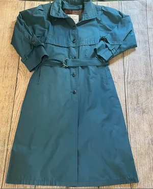 Vtg 70s London‎ Fog Women’s 6P Blue Trench Coat USA Removable Lining Petite Belt thumbnail 1
