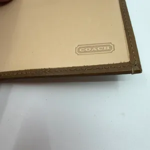 Coach Signature C Brown Canvas Leather Checkbook Cover thumbnail 8