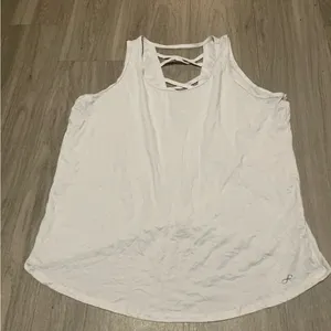 White Tank Top with Crisscross Back Size XL thumbnail 1