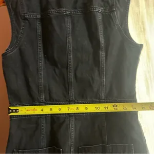 Madewell Denim Cap-Sleeve‎ Mini Dress in Tarrybrook Wash Black V-Neck NWT Size 4 thumbnail 10